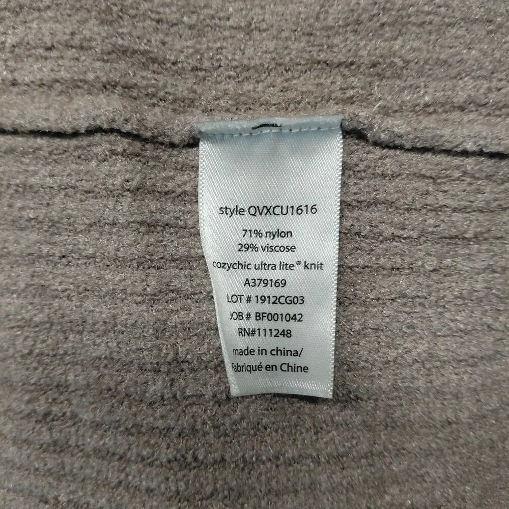 Barefoot Dreams CozyChic Ultra Lite taupe hooded open front cardigan SZ 3XL - Picture 11 of 11